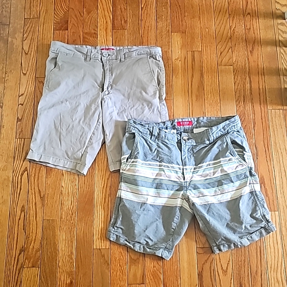Two pairs of men's Guess shorts- size 32